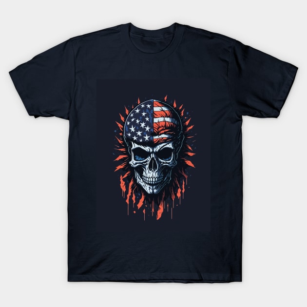 American Skull T-Shirt by By_Russso